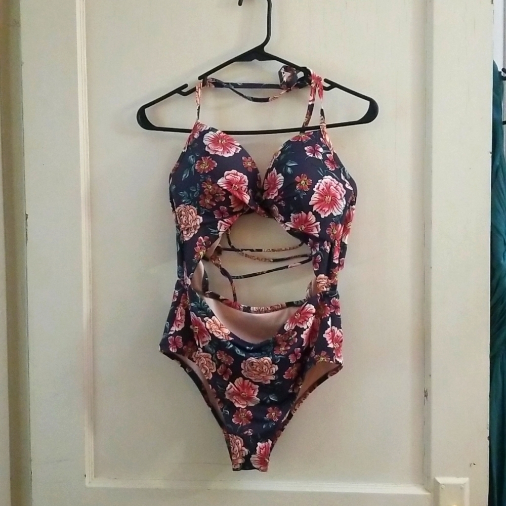 One Piece Floral Bathing Suit